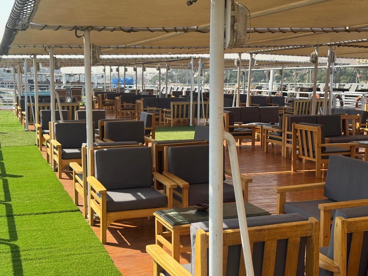 Sun deck of the MS Sultan Hassan Nile Cruise Nile cruise